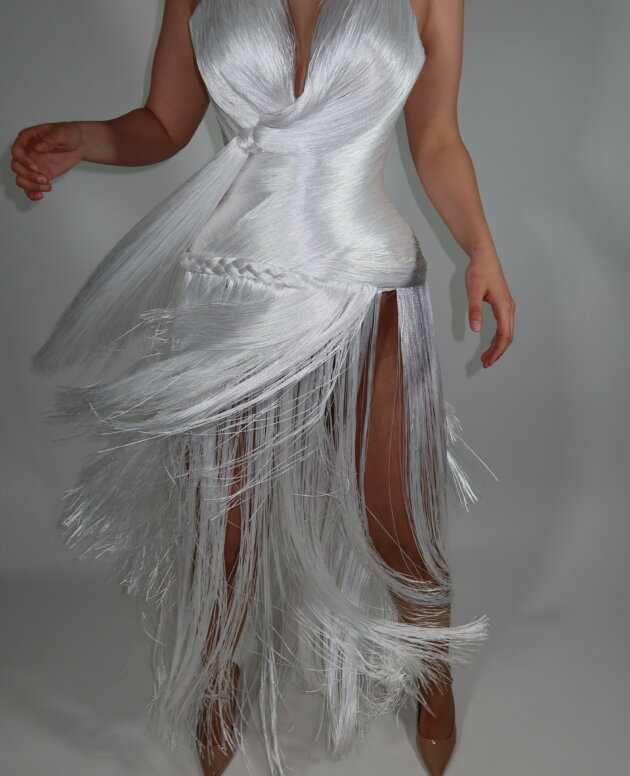 White Fringe Dress