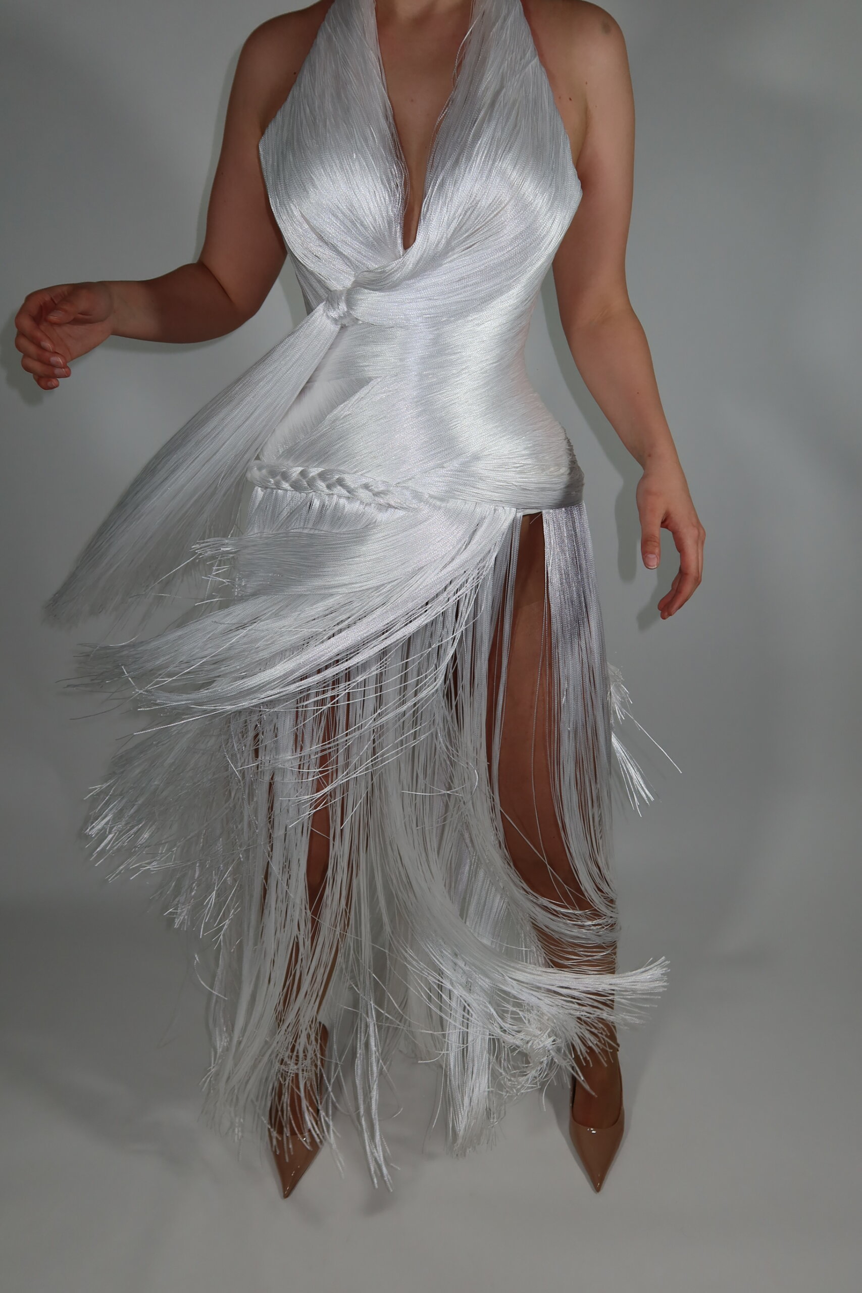 White Fringe Dress